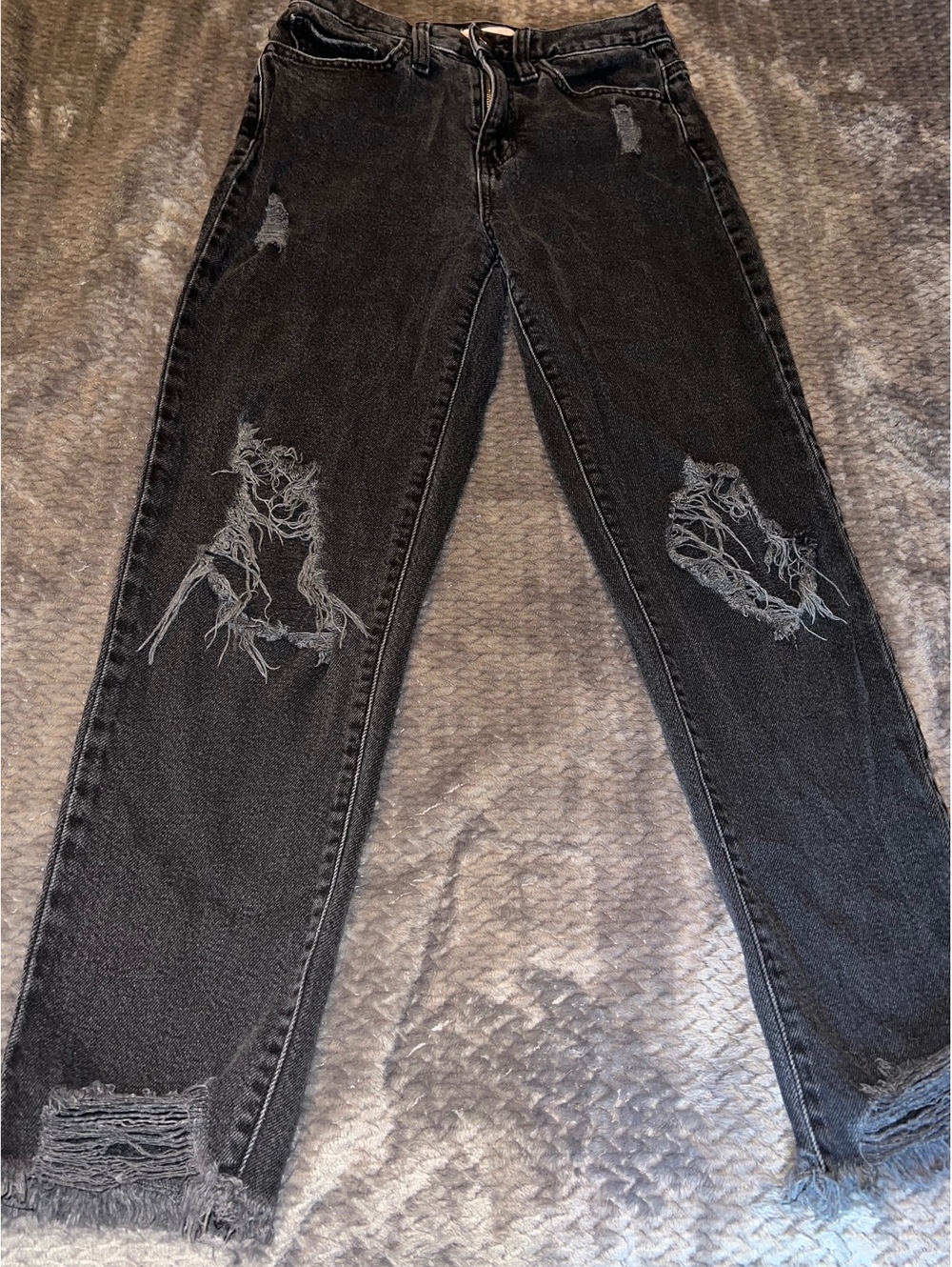 SO High Rise Mom Jean, black wash, 1/25